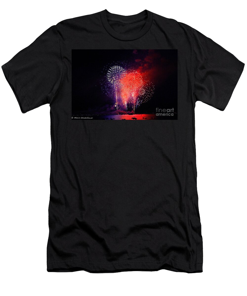 Lake Tahoe T-Shirt featuring the photograph Tahoe Fireworks. by Mitch Shindelbower