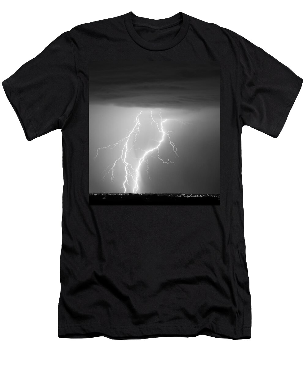 City T-Shirt featuring the photograph Taking It To The Ground BW by James BO Insogna