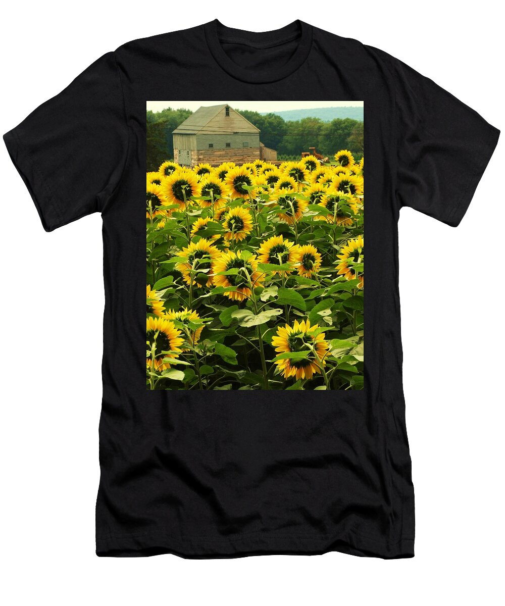 Sunflowers T-Shirt featuring the photograph Tall Sunflowers by John Scates