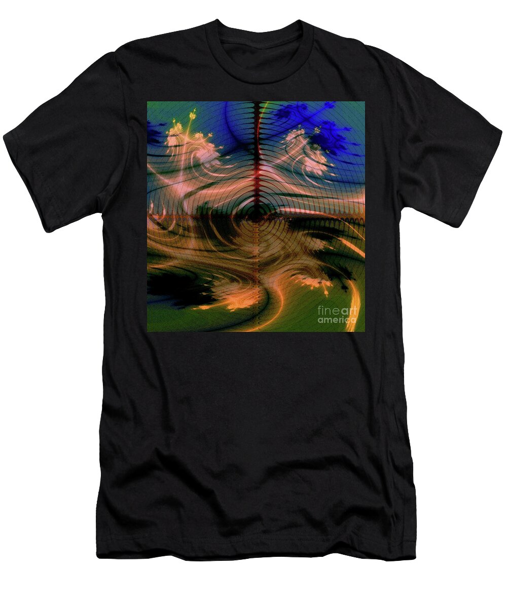 Black T-Shirt featuring the digital art The Black Hole by Eva-Maria Di Bella