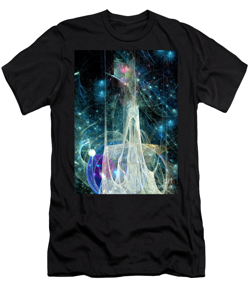Abstract T-Shirt featuring the digital art The Ice Castle 1 by Russell Kightley