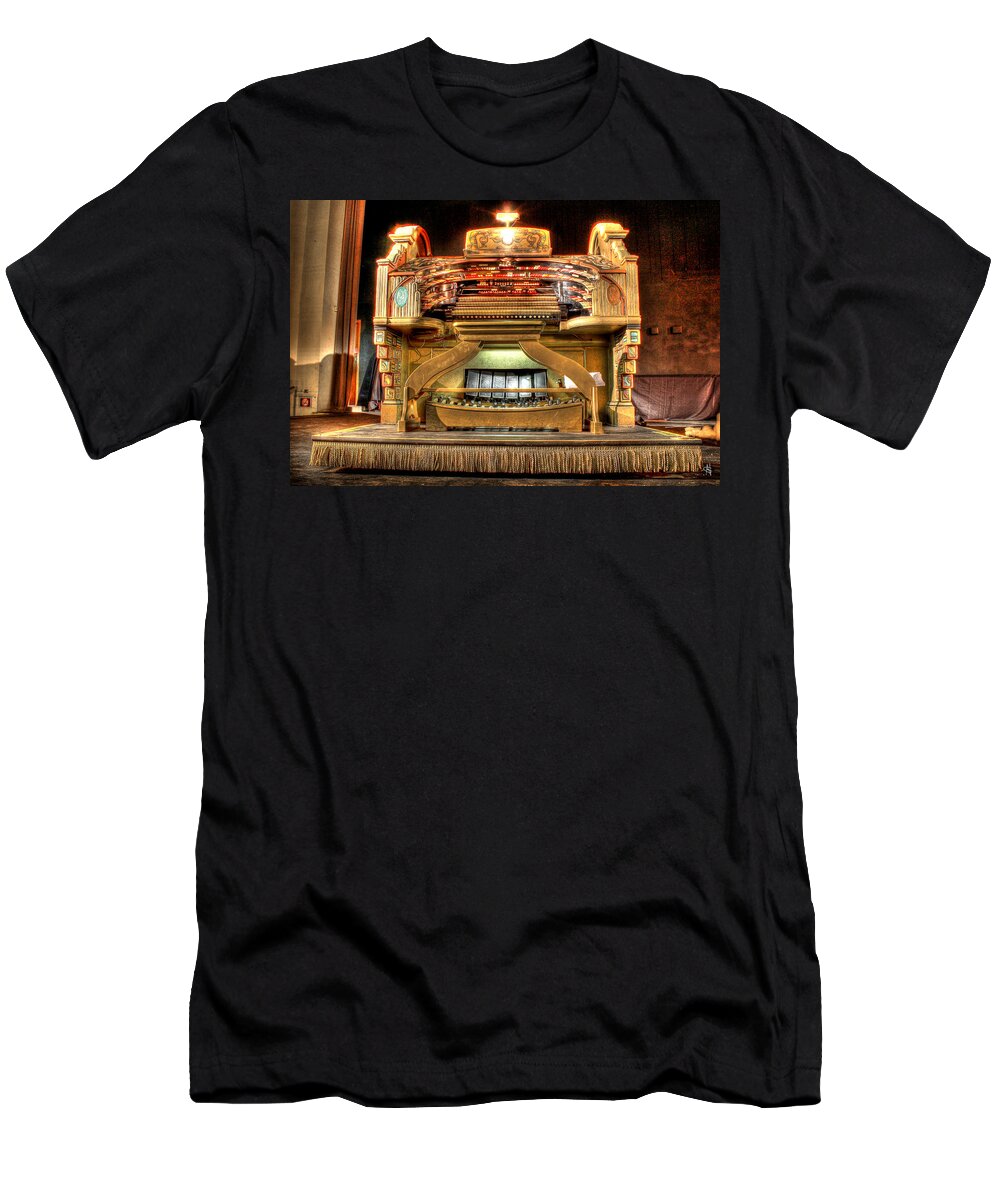  T-Shirt featuring the photograph The Mighty Wurlitzer Detroit MI by Nicholas Grunas