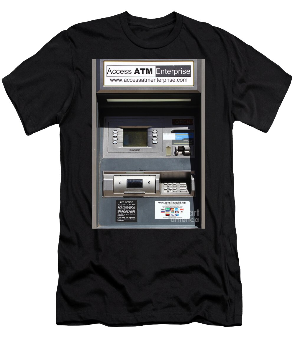 Atm Machine T-Shirt featuring the photograph Urban Fabric . Automatic Teller Machine . 7D14178 by Wingsdomain Art and Photography