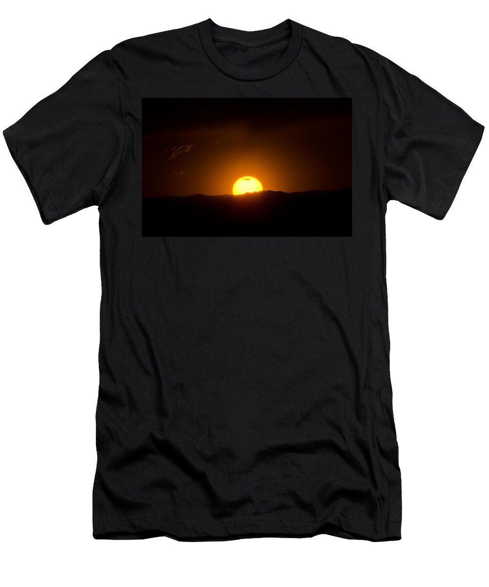Venus T-Shirt featuring the photograph Venus Transit Setting Over the Rocky Mountains by Jason Chu