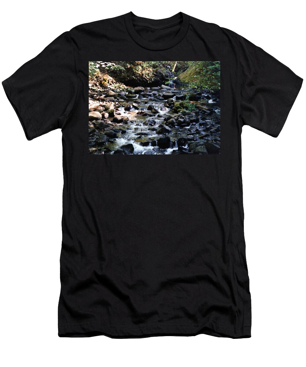 Oregon T-Shirt featuring the photograph Water Over Rocks by Maureen E Ritter