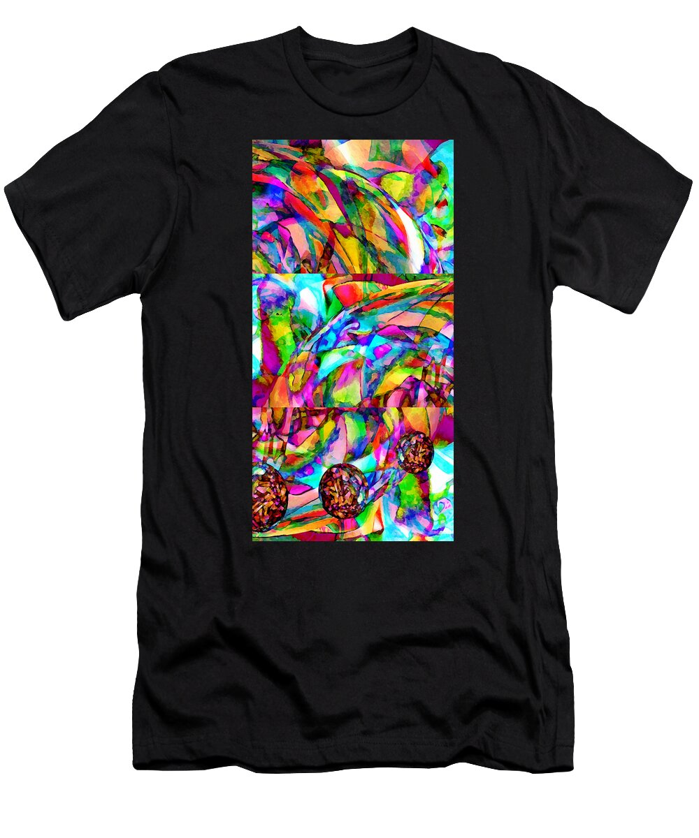 World T-Shirt featuring the mixed media Welcome To My World Triptych by Angelina Tamez