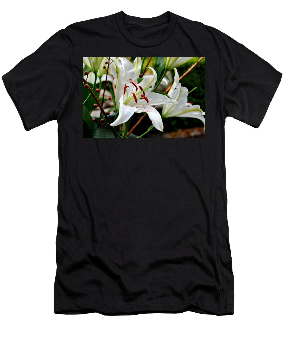 Lily T-Shirt featuring the photograph Mother's Day Lilies by Tatyana Searcy