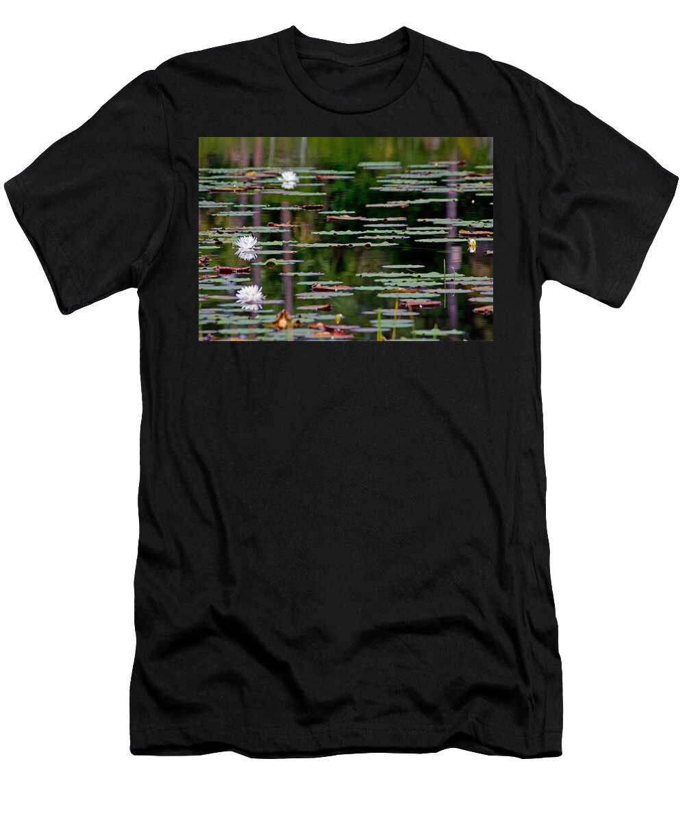 Lily Pads T-Shirt featuring the photograph White Whisper by Mark Andrew Thomas