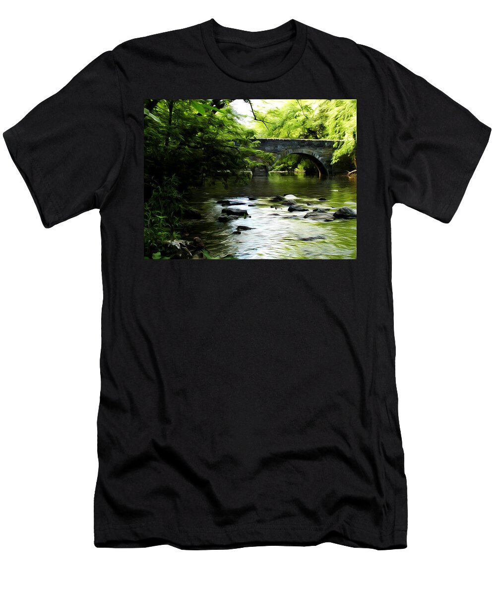 Wissahickon Bridge T-Shirt featuring the photograph Wissahickon Bridge by Bill Cannon