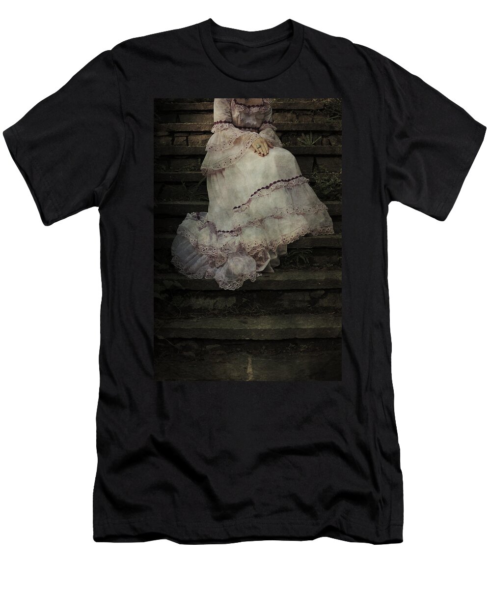 Woman T-Shirt featuring the photograph Woman On Steps by Joana Kruse