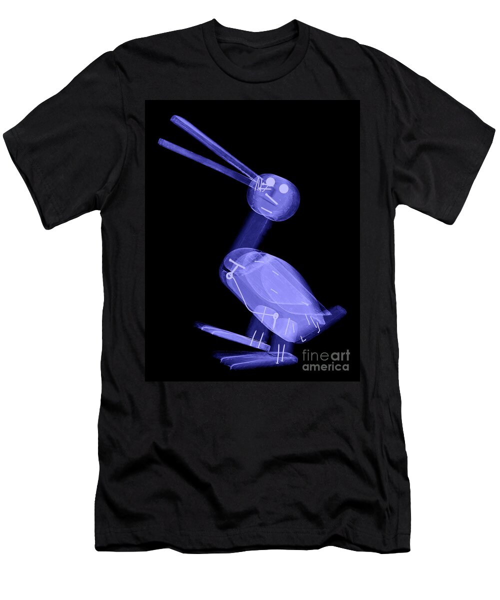 X-ray T-Shirt featuring the photograph X-ray Of A Wooden Duck Toy by Ted Kinsman