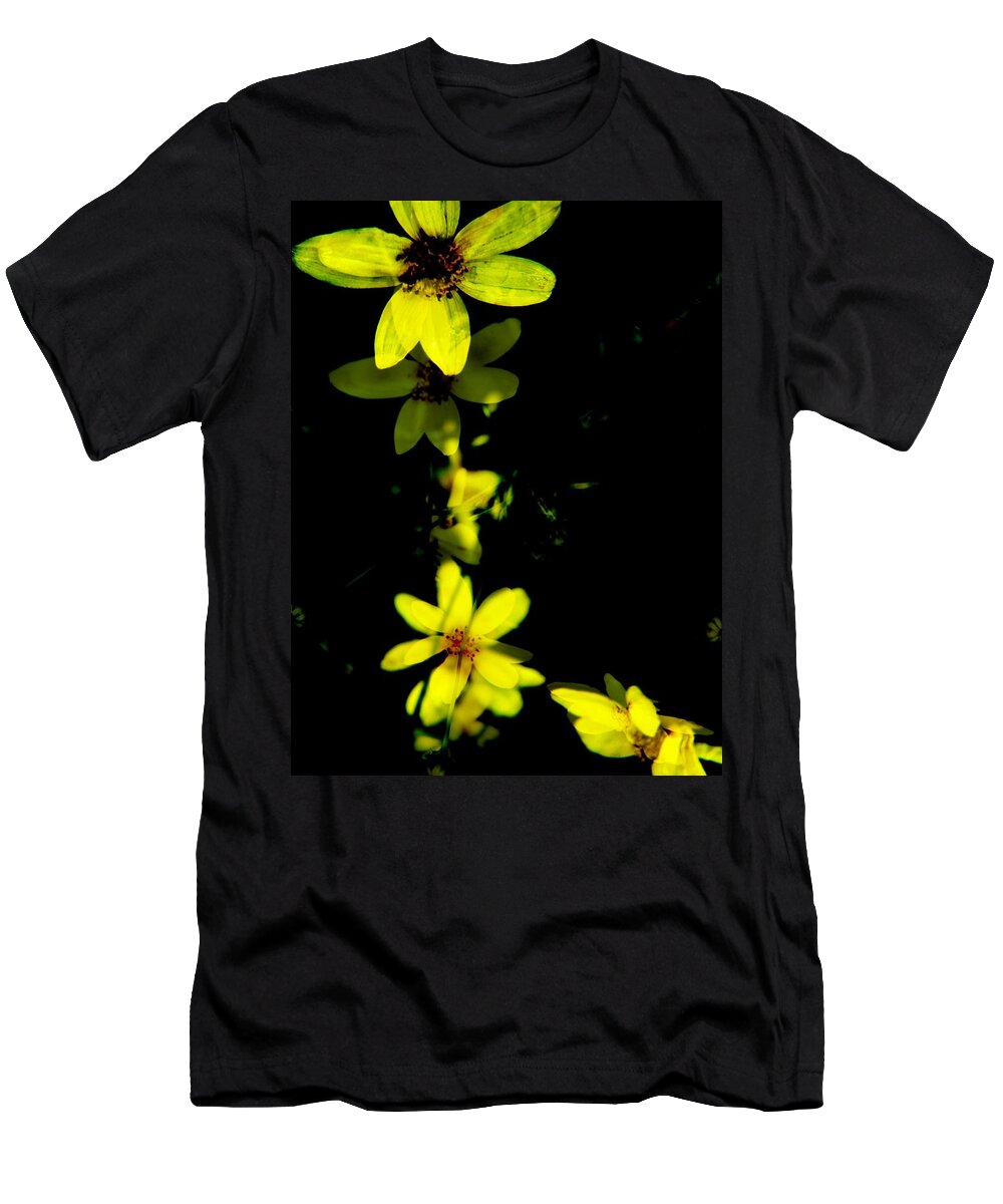 Yellow Flowers T-Shirt featuring the digital art Yellow Flowers by Christy Leigh