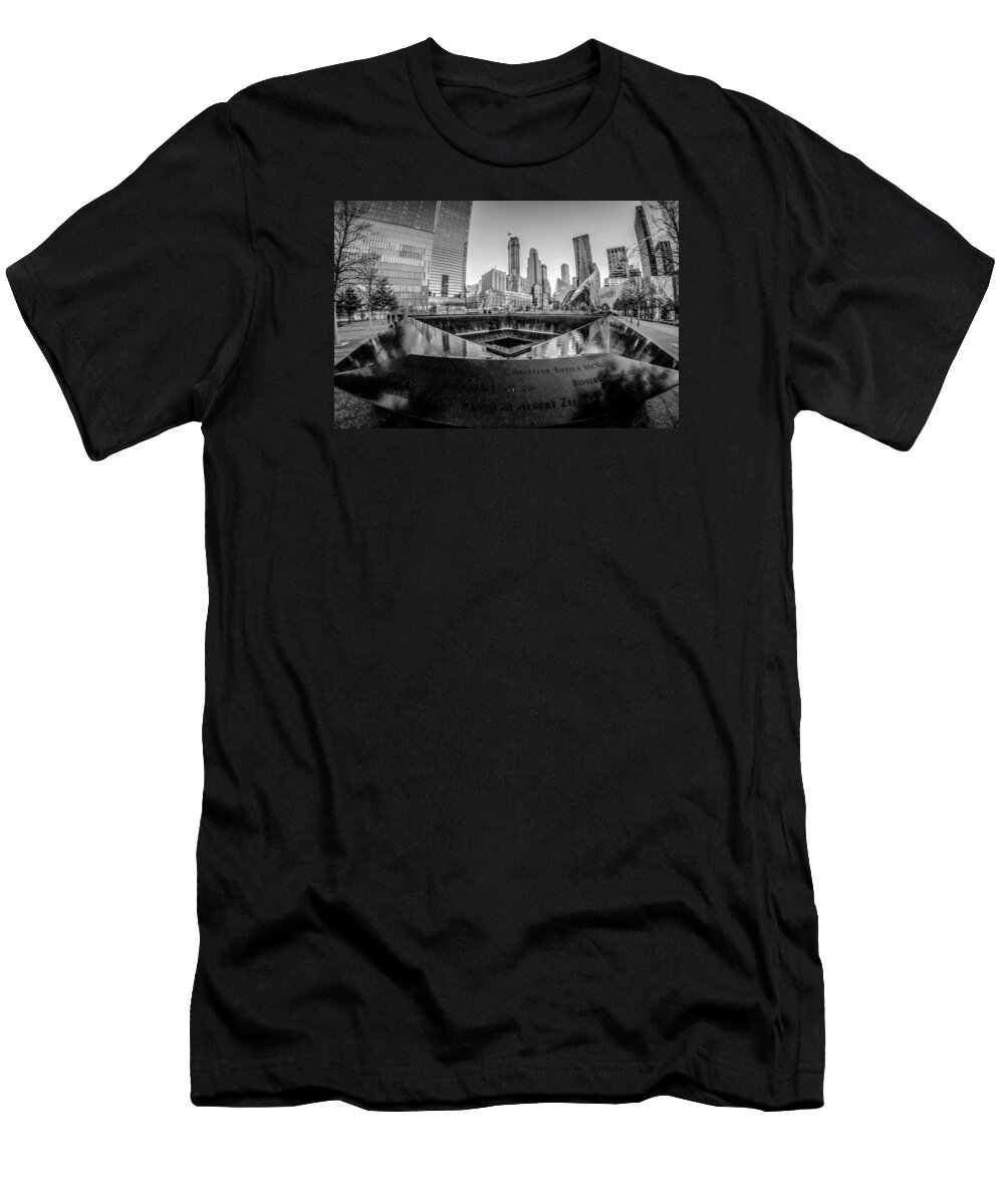 B&w T-Shirt featuring the photograph  scenery near World Trade Center in New York by Alex Grichenko