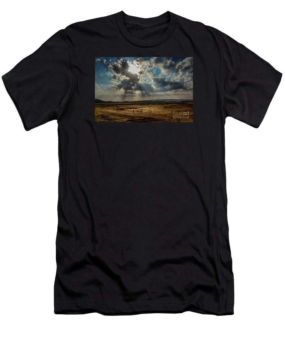 Sunrise T-Shirt featuring the photograph Stormy Light rays by Arik Baltinester