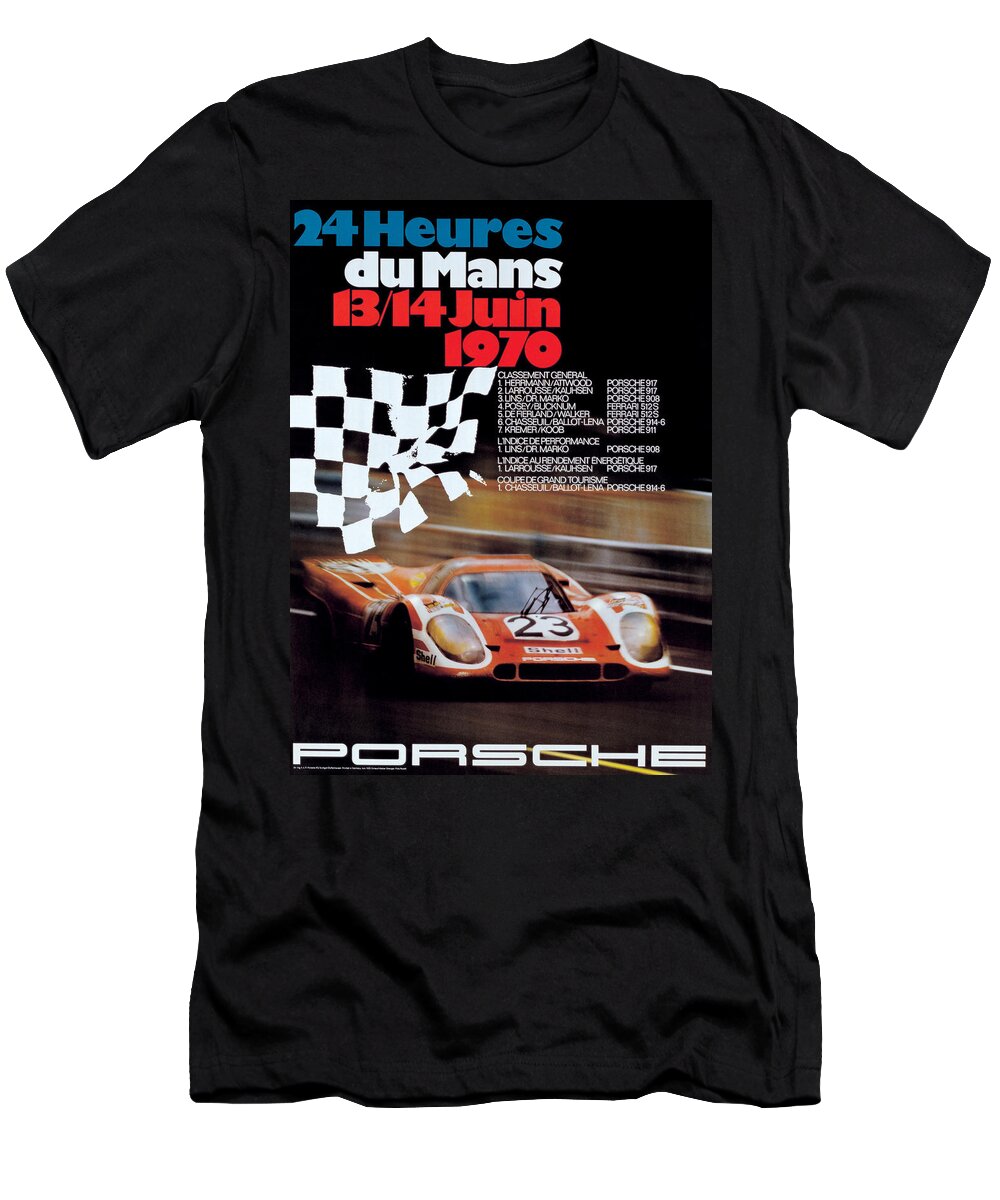 24 Hours Of Le Mans T-Shirt featuring the digital art 1970 24hr Le Mans by Georgia Fowler