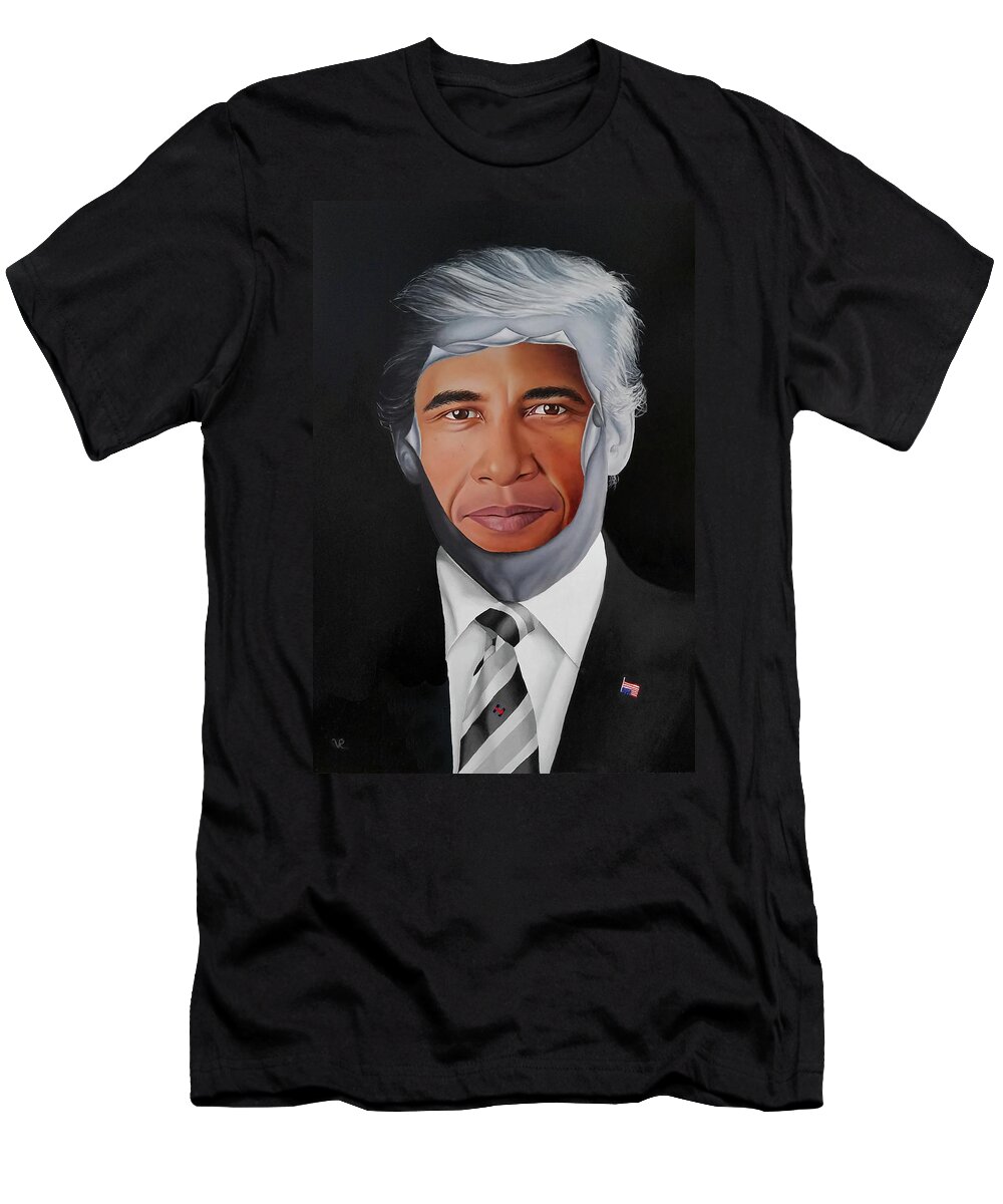 President T-Shirt featuring the painting 45's Obsession by Vic Ritchey