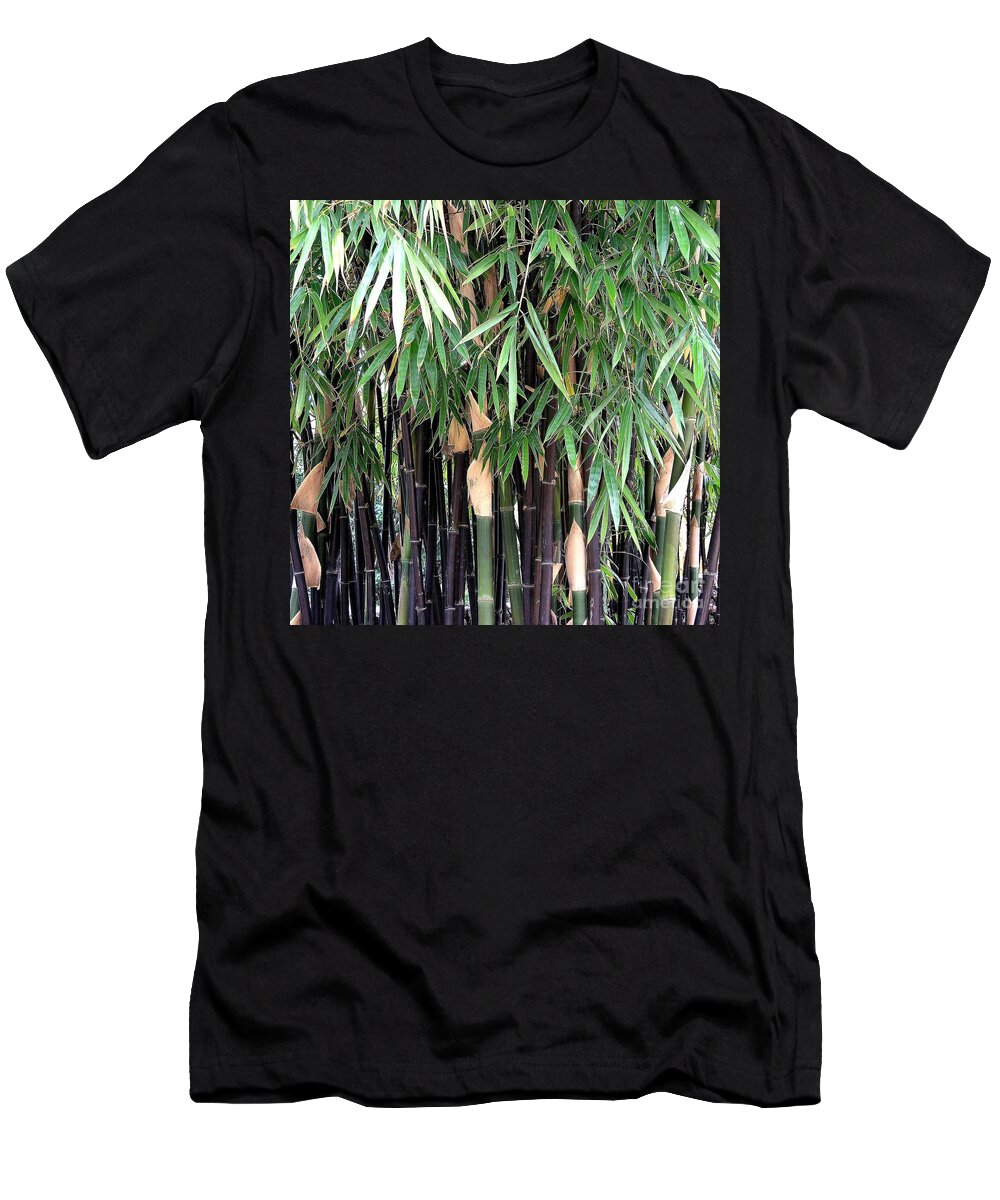 Black T-Shirt featuring the photograph Black Bamboo #1 by Mary Deal