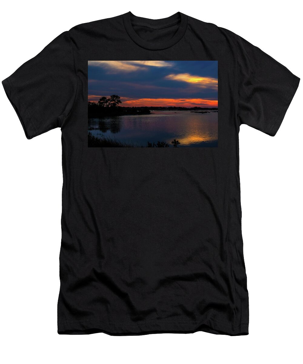 Florida West Coast # Cedar Key # Sunset # Gulf Of Mexico # Islands # T-Shirt featuring the photograph Ceader Key Florida #1 by Louis Ferreira