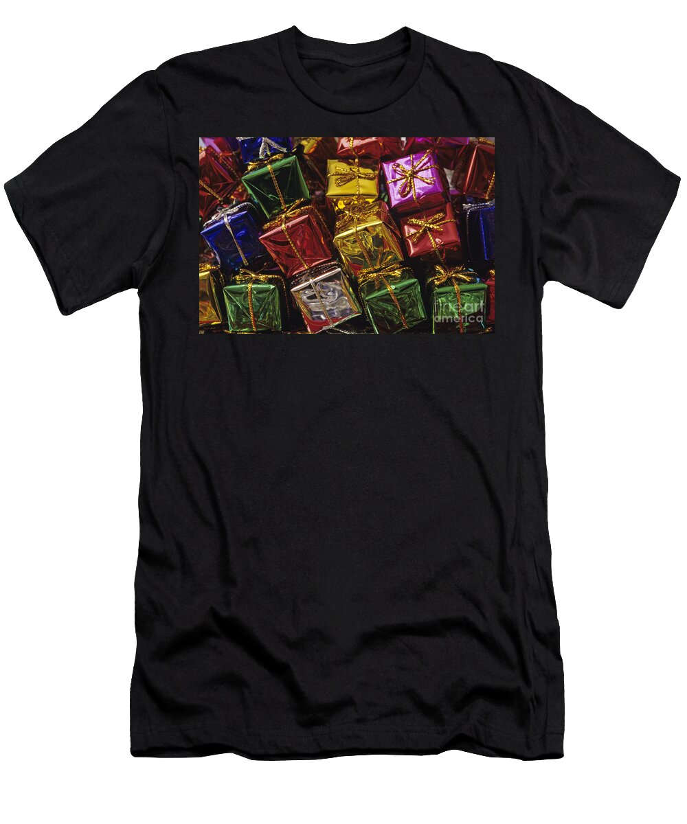 Celebration T-Shirt featuring the photograph Christmas Gifts #1 by Jim Corwin