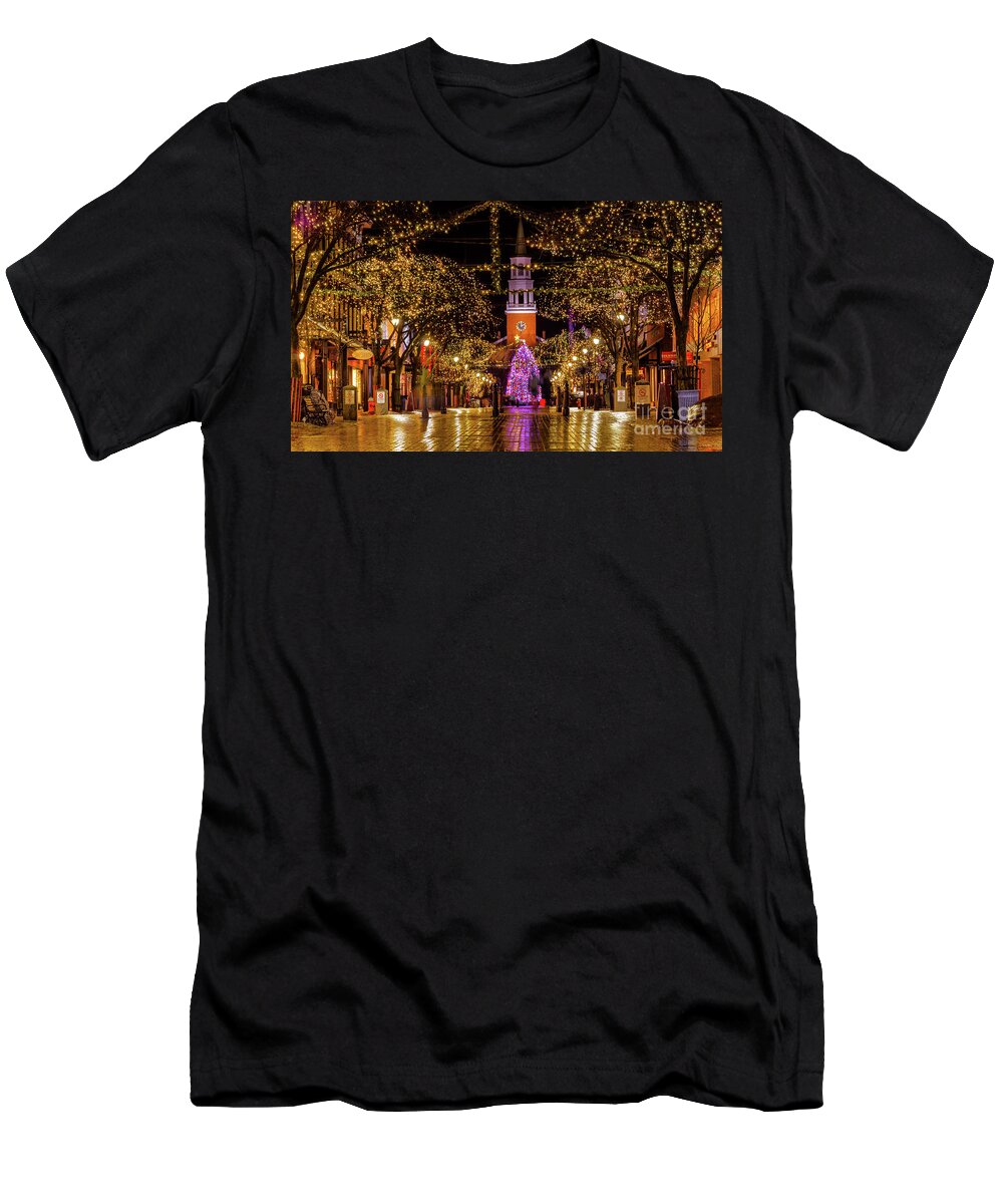 Vermont T-Shirt featuring the photograph Christmas on Church Street #2 by Scenic Vermont Photography