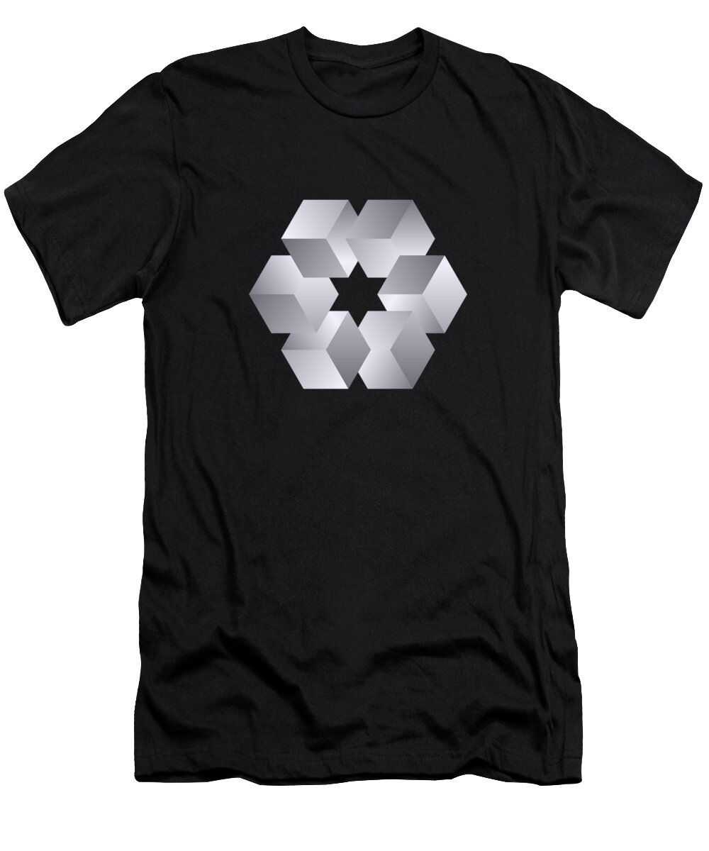 Pattern T-Shirt featuring the digital art Cube Star by Pelo Blanco Photo