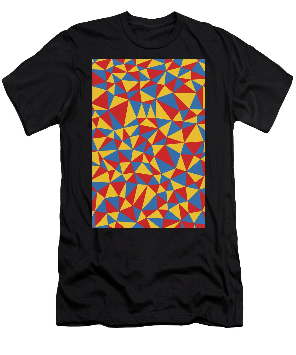 Abstract T-Shirt featuring the painting Delaunay Triptych Panel 1 by Janet Hansen