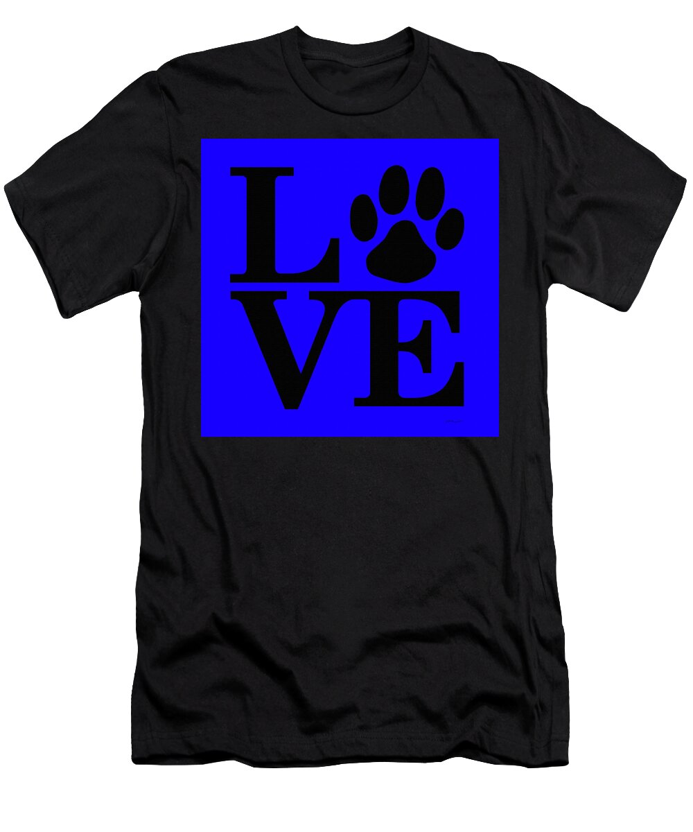 Canine T-Shirt featuring the digital art Dog Paw Love Sign #1 by Gregory Murray