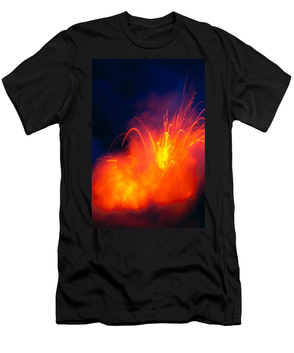 A28g T-Shirt featuring the photograph Exploding Lava #1 by Greg Vaughn - Printscapes