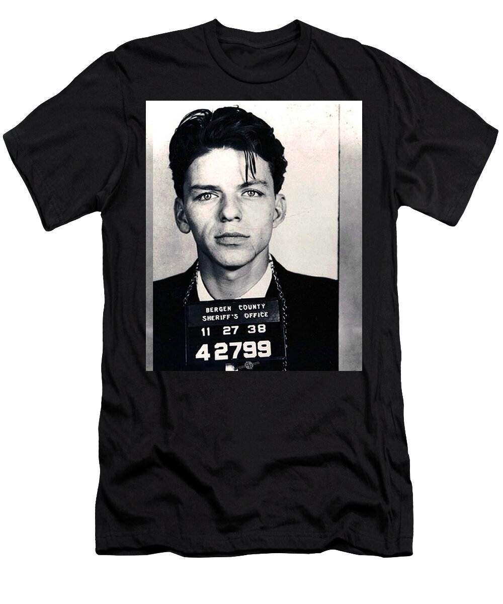 Frank Sinatra T-Shirt featuring the photograph Frank Sinatra Mug Shot Vertical by Tony Rubino