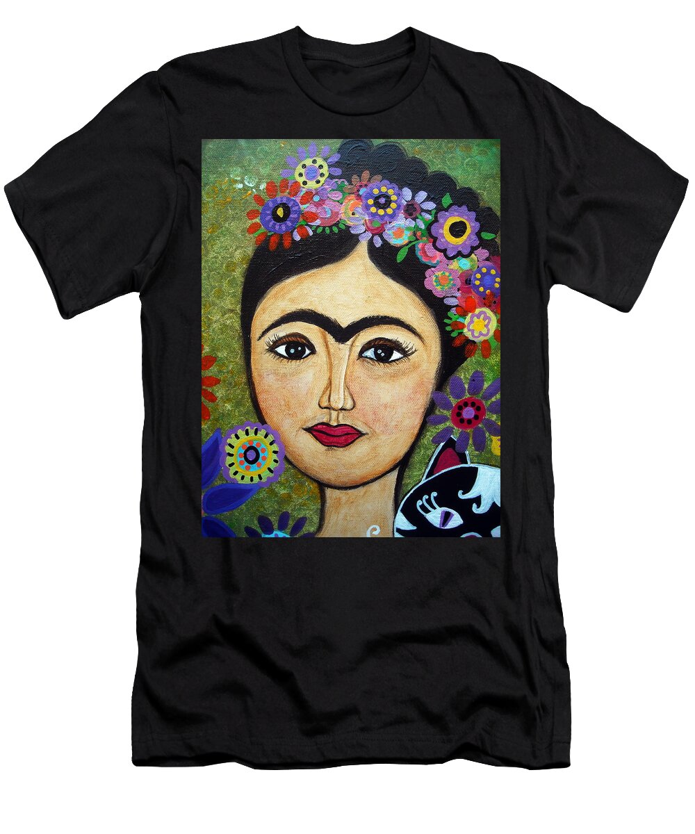 Frida T-Shirt featuring the painting Frida Kahlo #1 by Pristine Cartera Turkus