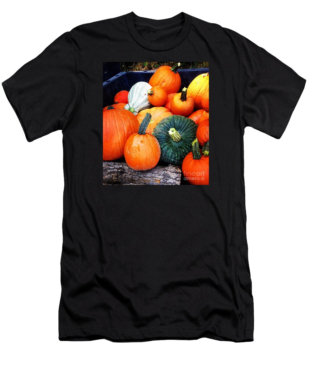 Pumpkin T-Shirt featuring the photograph Heirloom Pumpkins #2 by Angela Rath