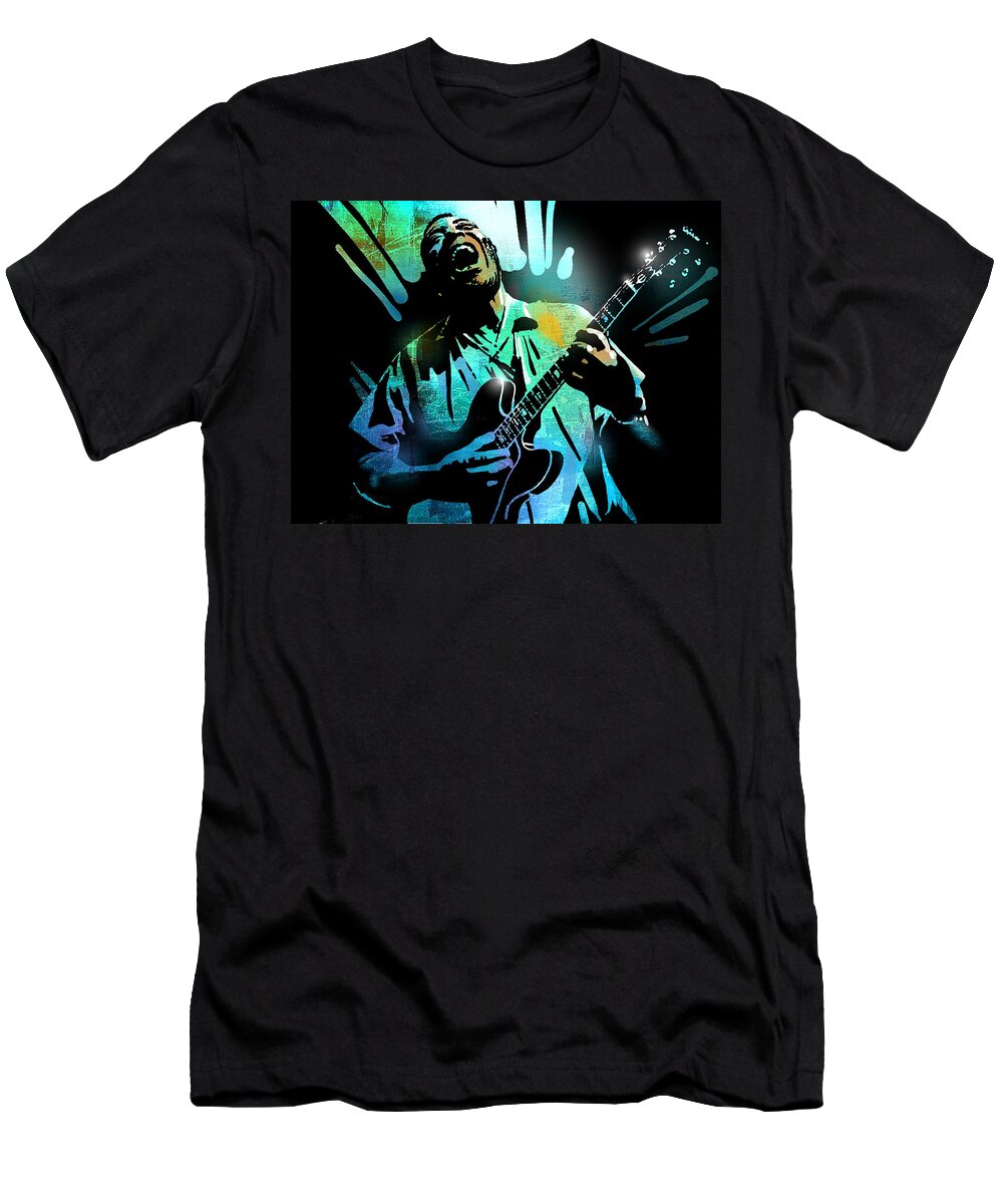 Blues T-Shirt featuring the painting Howlin Wolf #1 by Paul Sachtleben