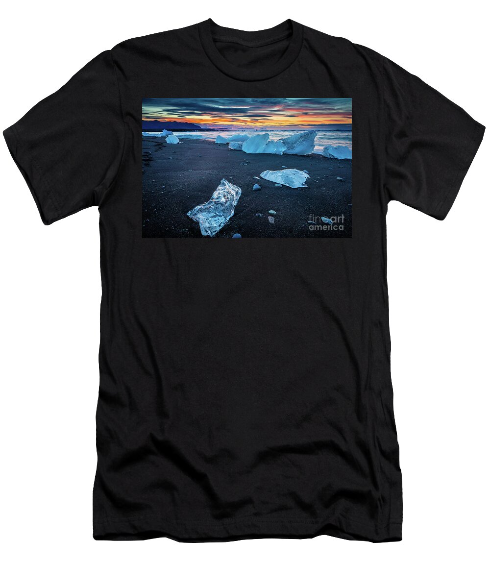 Europe T-Shirt featuring the photograph Ice Beach #2 by Inge Johnsson