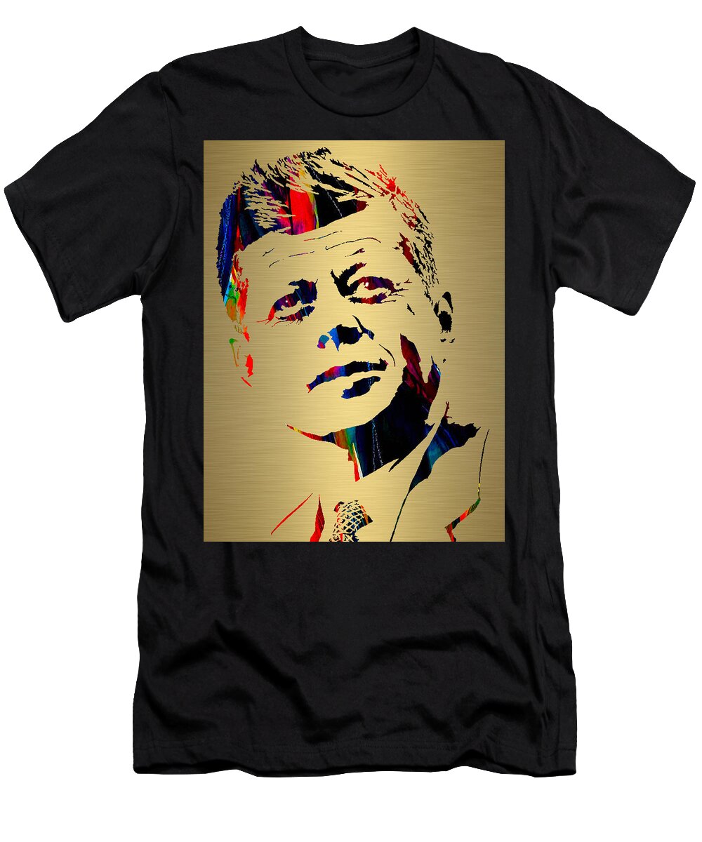 John Kennedy T-Shirt featuring the mixed media John F Kennedy #3 by Marvin Blaine