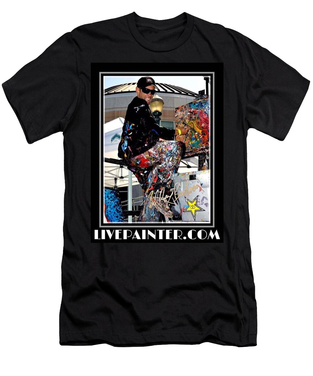 People Live Painter T-Shirt featuring the photograph Live painter photo by Neal Barbosa