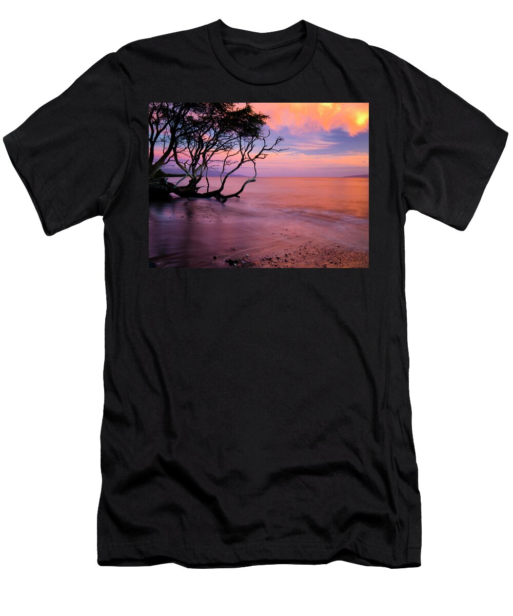 Sunset T-Shirt featuring the photograph Maui Sunset #1 by Christopher Johnson