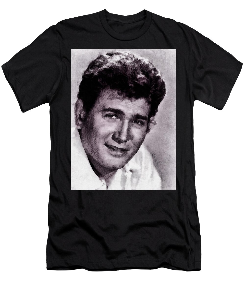 Michael T-Shirt featuring the painting Michael Landon Little House on the Prairie #1 by Esoterica Art Agency