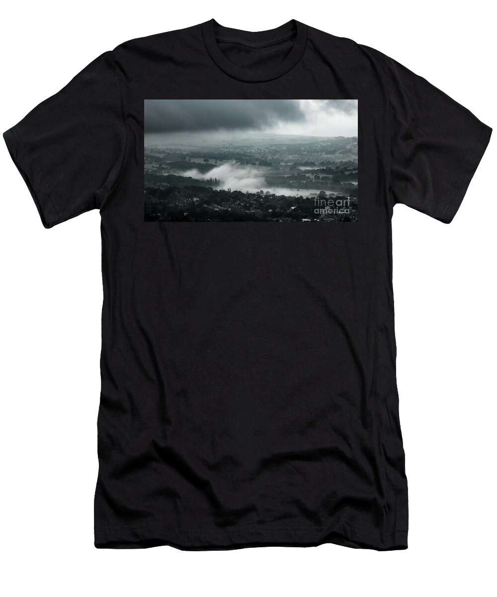 Airedale T-Shirt featuring the photograph Misty morning in Ilkley by Mariusz Talarek