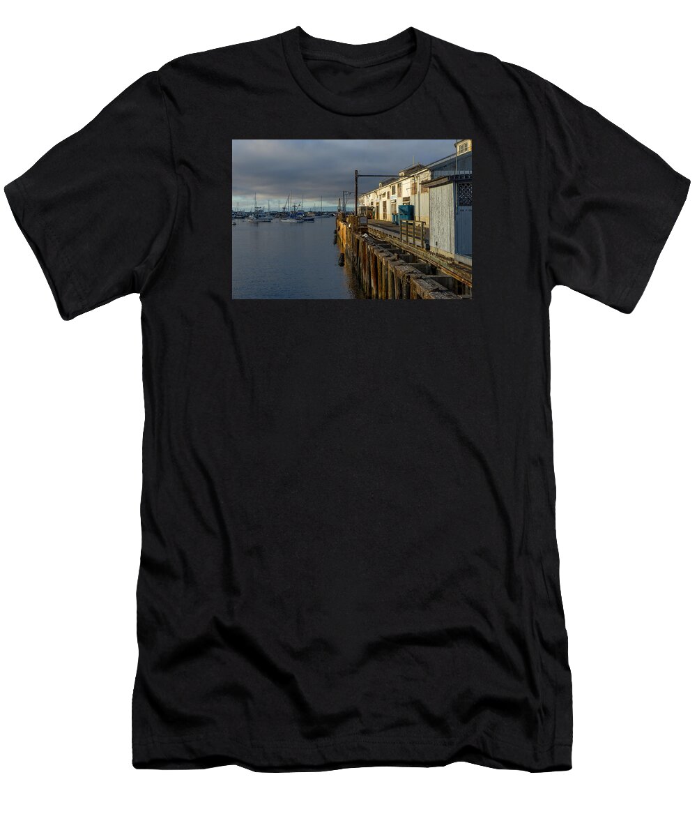 Monterey T-Shirt featuring the photograph Monterey Commercial Wharf #1 by Derek Dean