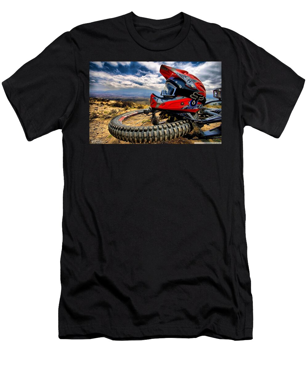 Motocross T-Shirt featuring the photograph Motocross #1 by Mariel Mcmeeking