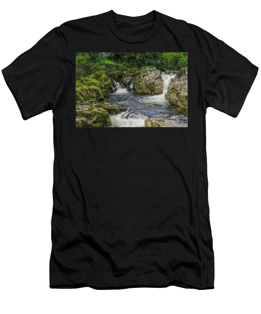 Snowdonia T-Shirt featuring the photograph Mountain Waterfall #1 by Ian Mitchell