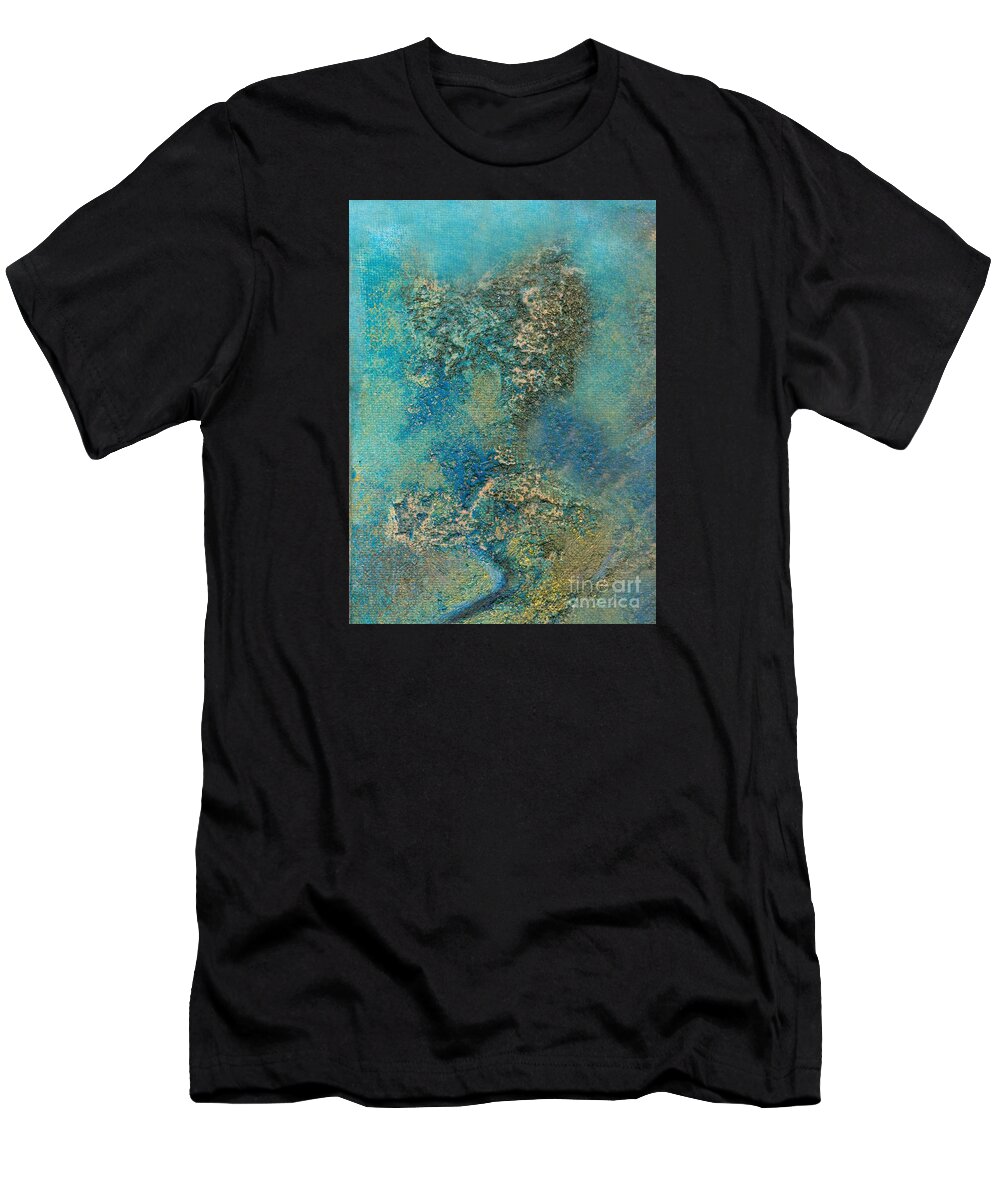 Philip Bowman T-Shirt featuring the painting Ocean Blue by Philip Bowman