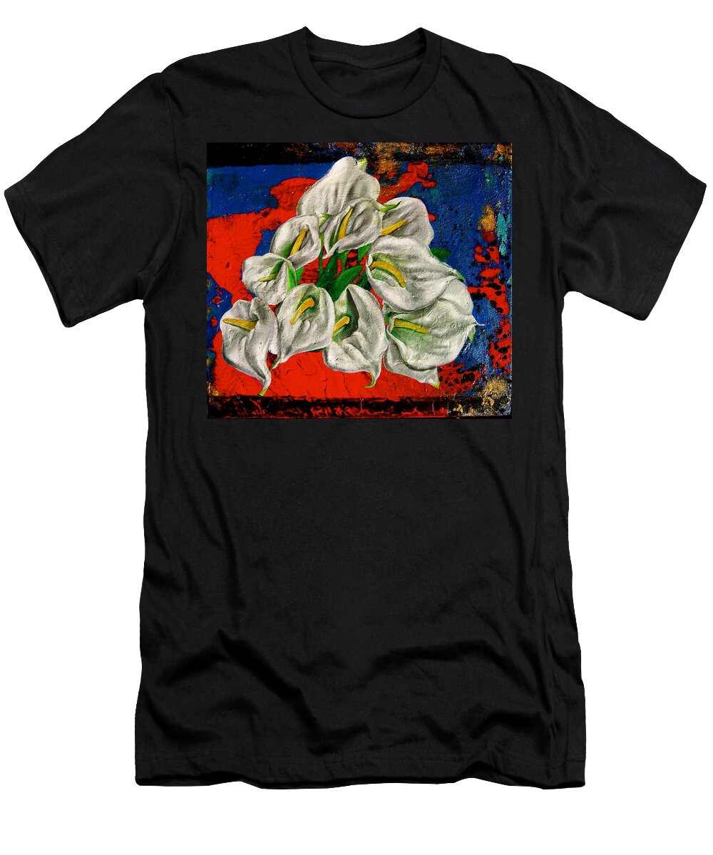Orchid Painting T-Shirt featuring the painting Preacher in the Pulpit by Laura Pierre-Louis