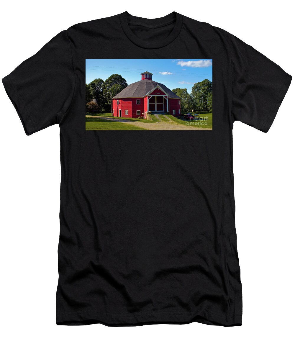 Vermont T-Shirt featuring the photograph Round Barn #1 by Scenic Vermont Photography