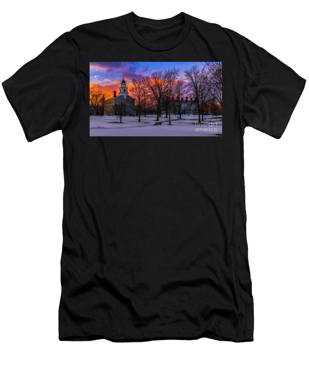 Vermont T-Shirt featuring the photograph Sunset at the Middlebury College #2 by Scenic Vermont Photography
