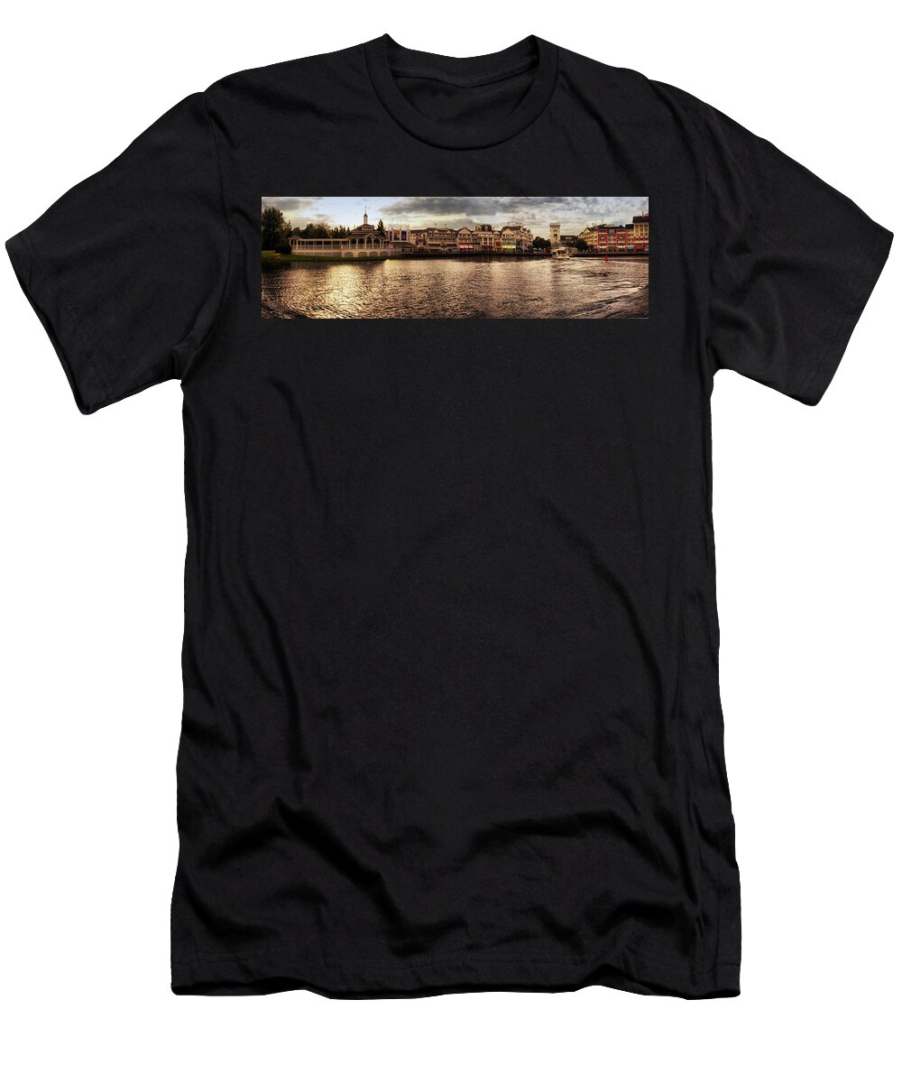 Boardwalk T-Shirt featuring the photograph Sunset On The Boardwalk Walt Disney World MP by Thomas Woolworth