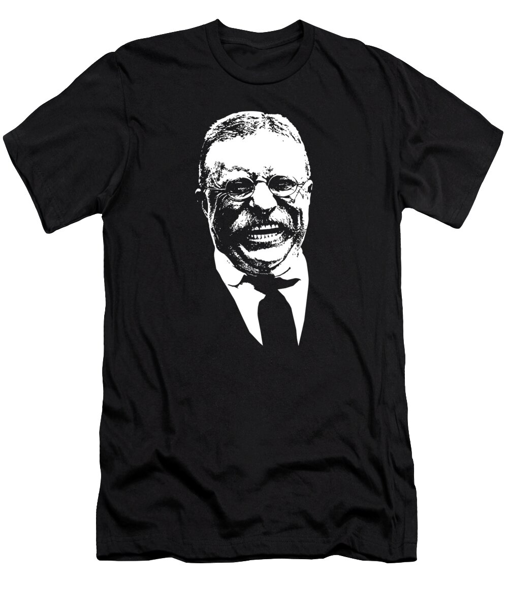 Teddy Roosevelt T-Shirt featuring the digital art Teddy Roosevelt #1 by War Is Hell Store