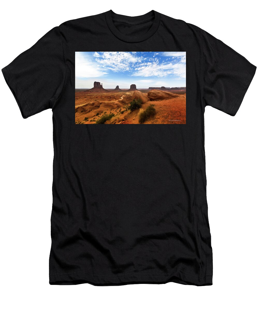 Monument Valley T-Shirt featuring the photograph Thin Line #1 by Micah Offman