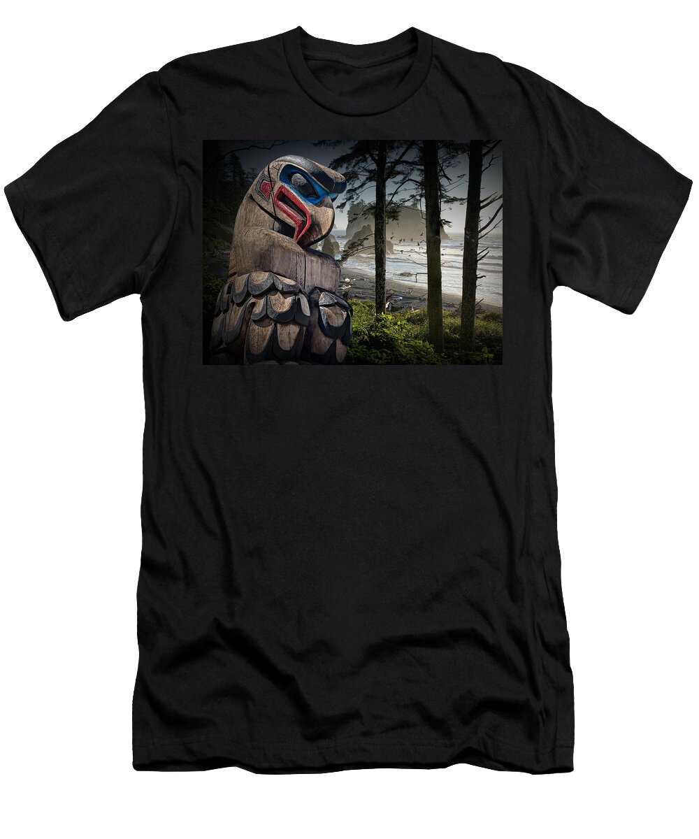 Art T-Shirt featuring the photograph Totem Pole in the Pacific Northwest by Randall Nyhof