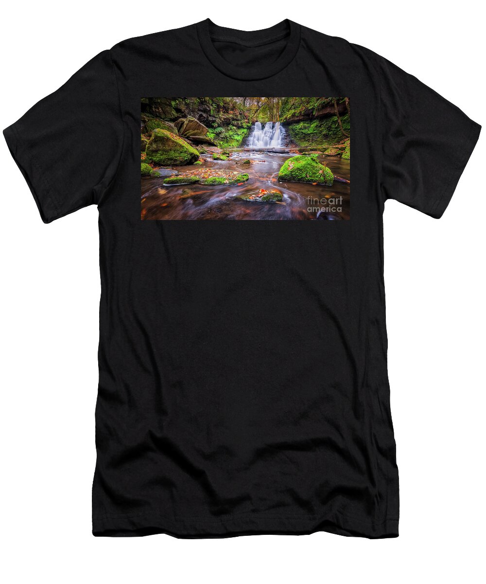 Waterfall T-Shirt featuring the photograph Goit Stock Waterfall #10 by Mariusz Talarek